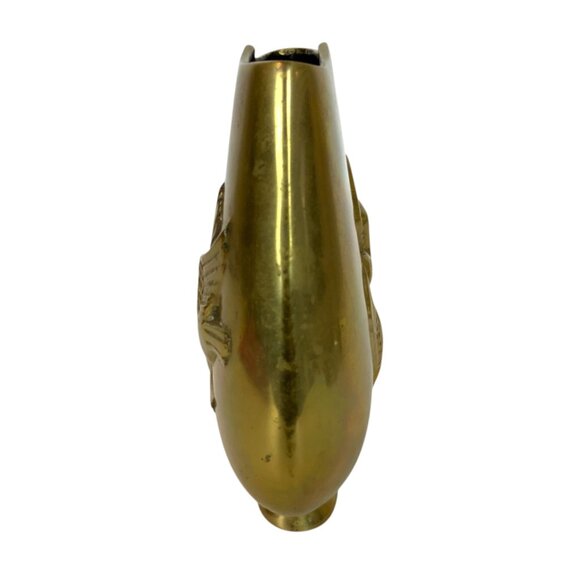 Rosenthal Netter Republic of Korea Solid Brass Vase With Kissing Bird Design - Picture 4 of 6